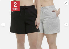 Danskin Ladies&rsquo; Soft Active Short 2-pack, (Black/Light Gray Heather, Small) NWT