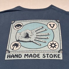 Vissla Graphic T-Shirt Mens Large Blue Hand Made Stoke Vintage Wash Surf Beach
