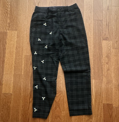 Uniqlo Men’s Black Plaid Casual Pants Size M Waist 30-33 custom Embroidered