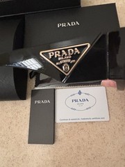 PRADA 8297 Rectangle Designer Sunglasses Black Frame & Lens UV400 Fashion Women