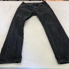 Levis 505 Jeans Mens 32×30 Black Straight Leg Charcoal Denim Zip Fly Casual