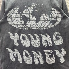 Young Money x American Eagle Long Sleeve T-Shirt Black Graphic Globe Rap Tee Men
