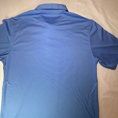 Greg Norman ML75 Men’s Blue Solid Short Sleeve Collared Button Polo Shirt L/G