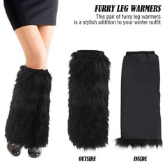Leg Warmers Winter Womens Boot Covers Furry Solid Co Faux Fur Soft Foot Sleeve