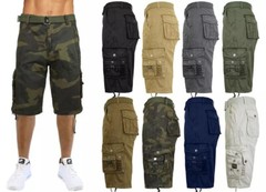Men&rsquo;s Belted Classic-Fit Cargo Distressed Shorts Multi-Pocket (Size 30-48) *NEW*
