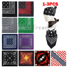 1-3Pcs Bandana 100 Cotton Paisley Print Double-Sided Scarf Head Neck Face Mask