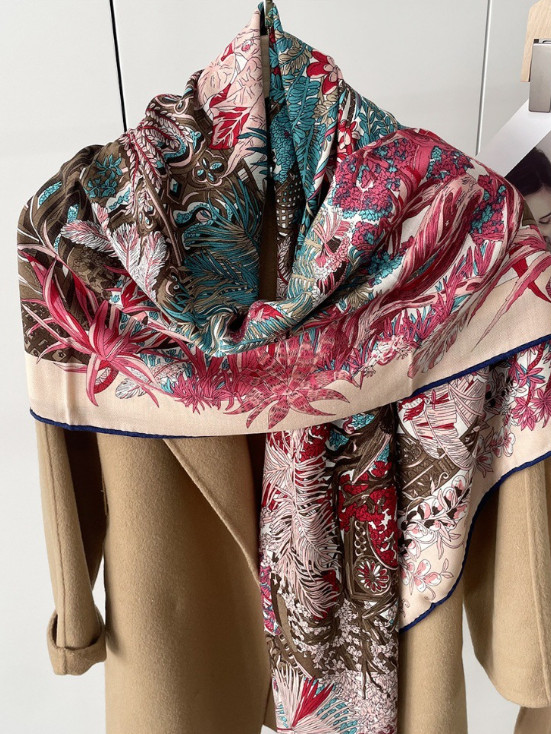 70% Cashmere 30% Silk Scarf Bandana 53 » bed Print Neckerchief Shawl Wrap new