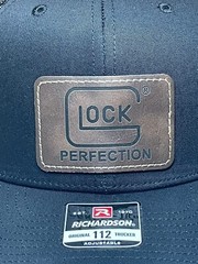 Richardson 112 Glock Leatherette Patch Trucker Hat, Gun Glock Hat, Black