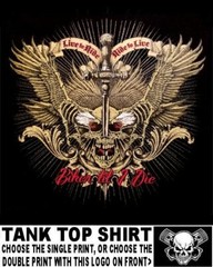 Live To Ride Ride To Live Biker Till I Die Sword Skull Motorcycle Tank Top AB85