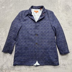Tallia Sport Sport Coat Mens L Blue Floral Notch Lapel Two Button Paisley Lined