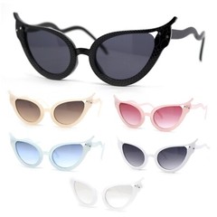 Snake Serpent Jewel Frame Plastic Cat Eye Diva Sunglasses