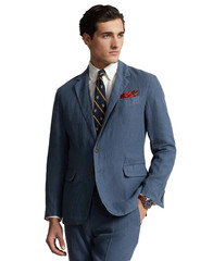 Polo Ralph Lauren Mens Soft Modern Linen Suit Jacket Sz 48L Corsair Blue $398