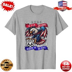 USA 250 Route 66 100 Years Eagle Anniversary Celebration T-Shirt S-5XL FREESHIP