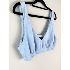 Anthropologie Sundays in Brooklyn Terry Bralette Top M Pastel Blue Beachy