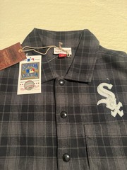 Mitchell & Ness MLB Plaid Button Up White Six Shirt Men&rsquo;s Size Medium Cotton