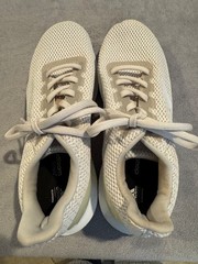 Adidas Cloudfoam White Mesh Running Shoes Low Top Lace Up Womens Size 9