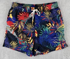 Crew Clothing Co Swim Shorts Mens Medium Tropical Floral Hawaiian Beach Holiday