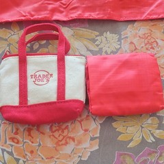 MICRO MINI Trader Joe&rsquo;s Canvas tote with zipper, Foldable Tote Bag included