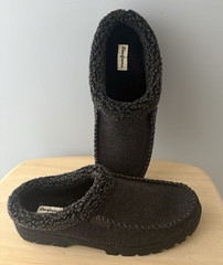 Dearfoams Brendan Clog Slipper XL 13-14 Charcoal Twill No Sweat Indoor Outdoor