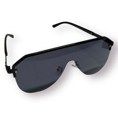 Shield Style Black Aviator Sunglasses Sleek Shades Unisex 61-143mm