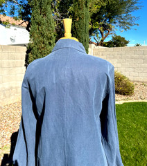 Eileen Fisher Notch Collar Linen Silk Twill Blazer Jacket Sz M Eclispe $298 NWT