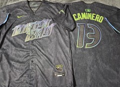 Fast Free Shipping! Large Junior Caminero Tampa Bay Rays Stitched Jersey 13