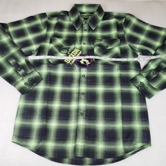 NWT Dixxon Men&rsquo;s Small « Dimebag Darrell » Glow In The Dark Flannel Shirt