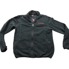 Spyder Mens Small Black Full Zip Fleece Jacket Red Embroidered Logo Mock Neck