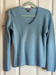 Macys Charter Club Women’s 100% cashmere sweater Light/Medium Blue, Medium