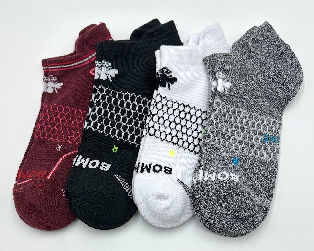 4 pairs Men&rsquo;s Performance athletic Ankle Socks Size L 4 Color Mix Hex Tec BOMBAS