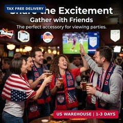 USA Soccer Fan Scarf, America Team Supporter-Sided for 2026 World Cup