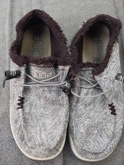 Hey Dude Wendy Salt And Pepper Shoes Womens 8 39 Gray Faux Fur Slip On Comfort