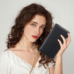Luxurious Women&rsquo;s Leather Clutch Wallet – RFID Blocking, Large Capacity