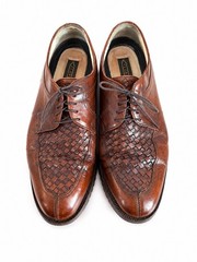 Florsheim 30897 Men’s 10.5 D Brown Woven Leather Derby Oxford Shoes Vibram Soles