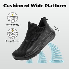 FitVille Men&rsquo;s Extra Wide Slip On Walking Shoes Arch Support Sneakers