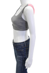 Lululemon Womens Two-Toned Strappy Activewear Bra Gray Size 8