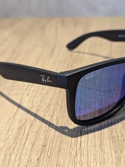 Ray-Ban RB4165 622/55 Black Frame Blue flash Polarized Lenses sunglasses-54mm
