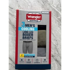 Wrangler Boxer Briefs Men M Multi New 3-Pack Cooling Nylon Stretch 9&Prime; Inseam