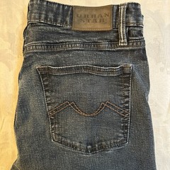 Urban Star Mens Blue Stretch Relaxed Fit Dark Wash Straight Leg Jeans Size 34X30