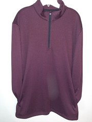 Ben Hogan Performance Pullover Mens X-Large Wine 1/4 Zip Long Sleeve Pockets-NEW