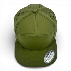 Men&rsquo;s Snapback Hat Laser Vented 7 Panel Flat Brim Baseball Cap Adjustable