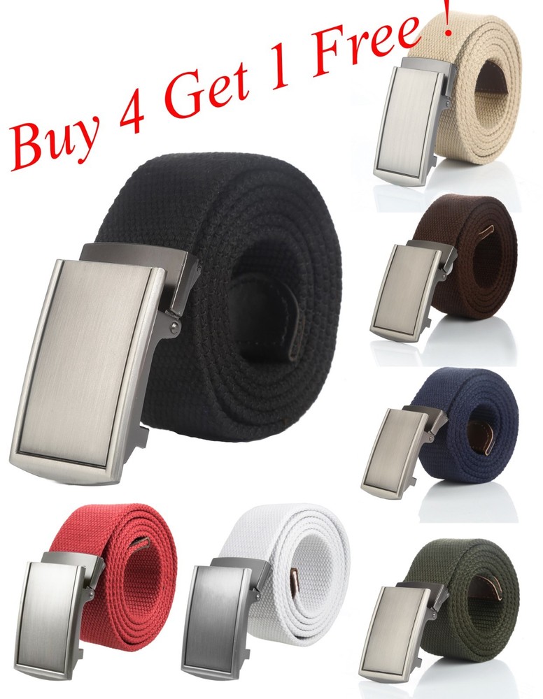 Canvas Cotton Web Buckle Belt Military Style Adjustable Belt