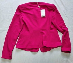 Armani Collezioni Hot Pink Ribbed Blazer Jacket Made in Italy Size IT 46 UK 14