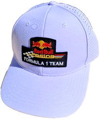 Formula 1 Team White Performance Cap. Black stitched patch. Handmade.
