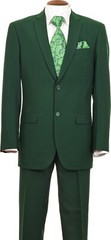Men&rsquo;s basic Two button green suits Polyester Design By Fortino Landi 702P