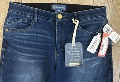 NWT Democracy “Ab”Solution Girlfriend Jeans Mid-Rise 12P Eco-friendly Dk Blue