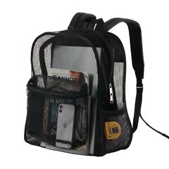 Clear Mesh Backpack Heavy Duty See Through School Bag For Students Men Women