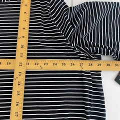 Catherines Suprema Collection Tunic Size 3X Black White Stripe 3/4 Sleeves