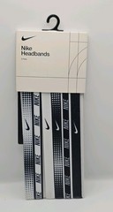 Nike 6 Pack Headbands Black/White Logo Polka Dot Machine Washable Unisex