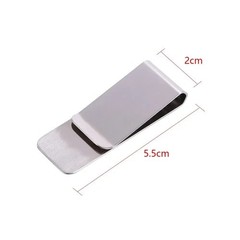 1X Pack Stainless Steel Money Clip Slim Silver Cash Holder Pocket Bill Clip